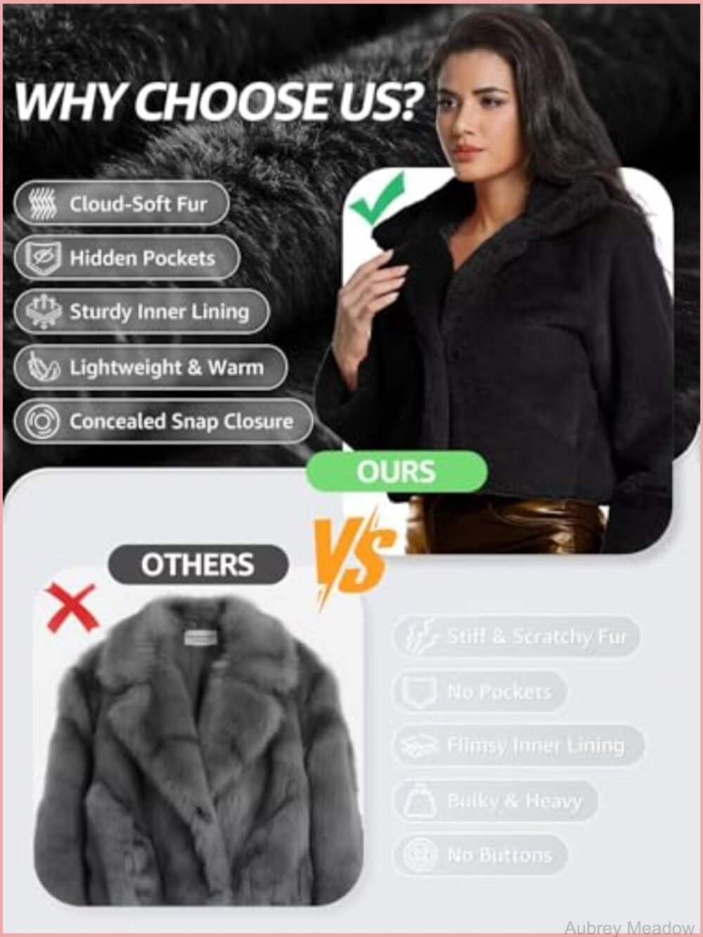 Cropped Faux Fur Jacket with Hidden Pockets Shawl Collar Cardigan Coat - Picture 2 of 7